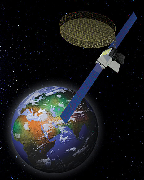 THURAYA-Satellit im Weltraum (grafische Darstellung)